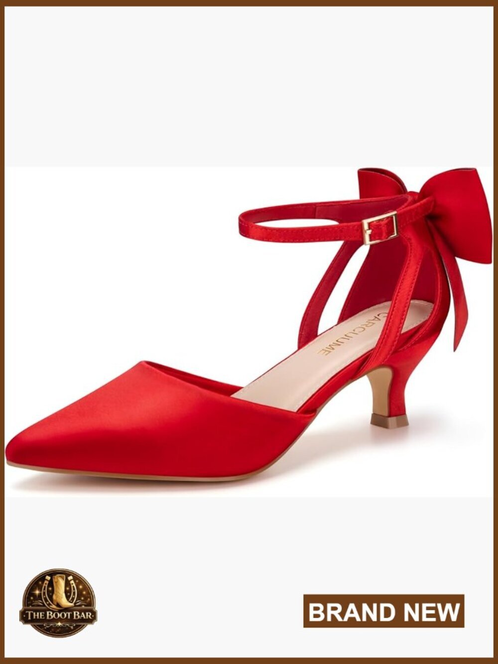 Closed Toe Kitten Heels Ankle Strap Wedding Pumps Bow Shoes